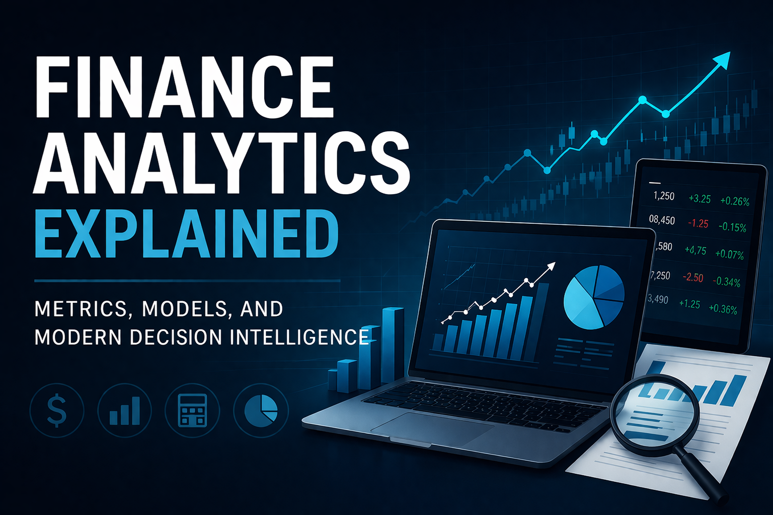 Finance analytics dashboard with forecast and variance charts